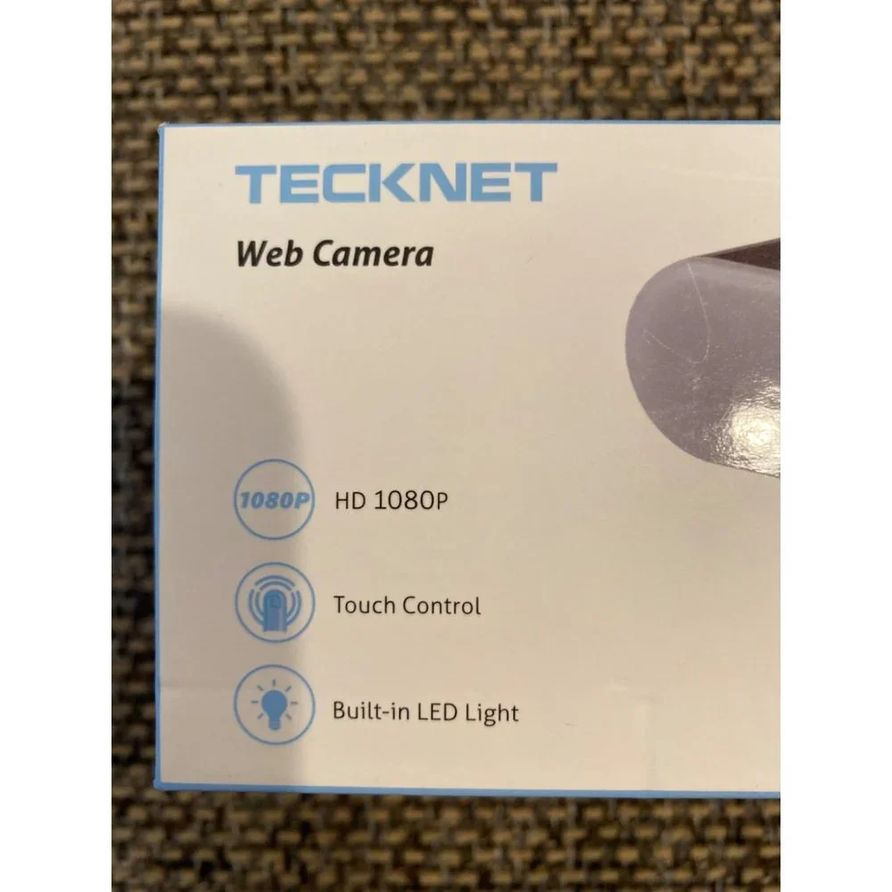 Tecknet Web Camera TK-CA001 HD 1080P w/Microphone LED Light Touch Control